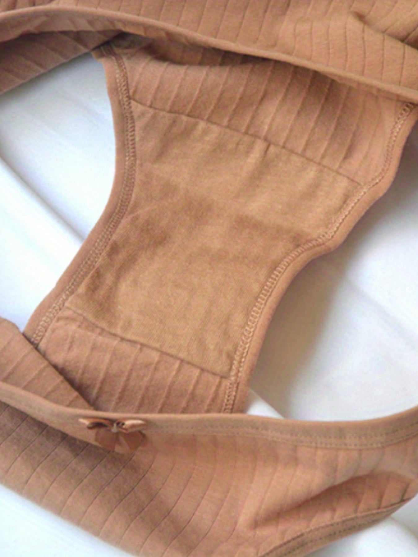 6pcs Solid Ribbed Briefs Comfy Stretchy Intimates Panties