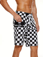 Men's Block Beach Shorts Active Slightly Stretch Breathable Drawstring Swim Trun