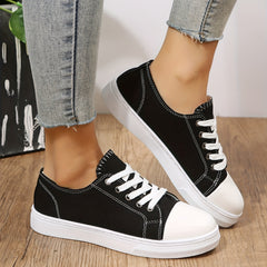 Women's Casual Canvas Lace-Up Shoes Lightweight & Comfortable
