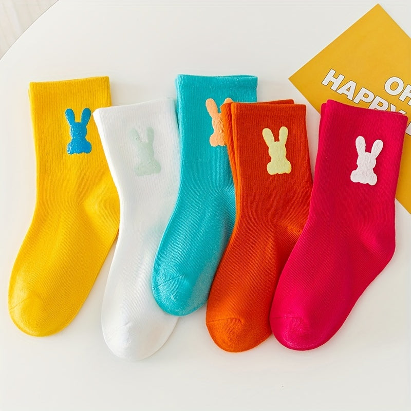 5 Pairs Girls Kids Sports Socks for Autumn Winter