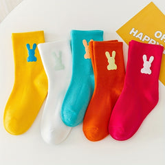 5 Pairs Girls Kids Sports Socks for Autumn Winter