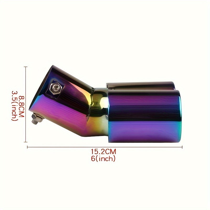 Universal Dual Outlet Exhaust Nozzle Stainless Steel Muffler