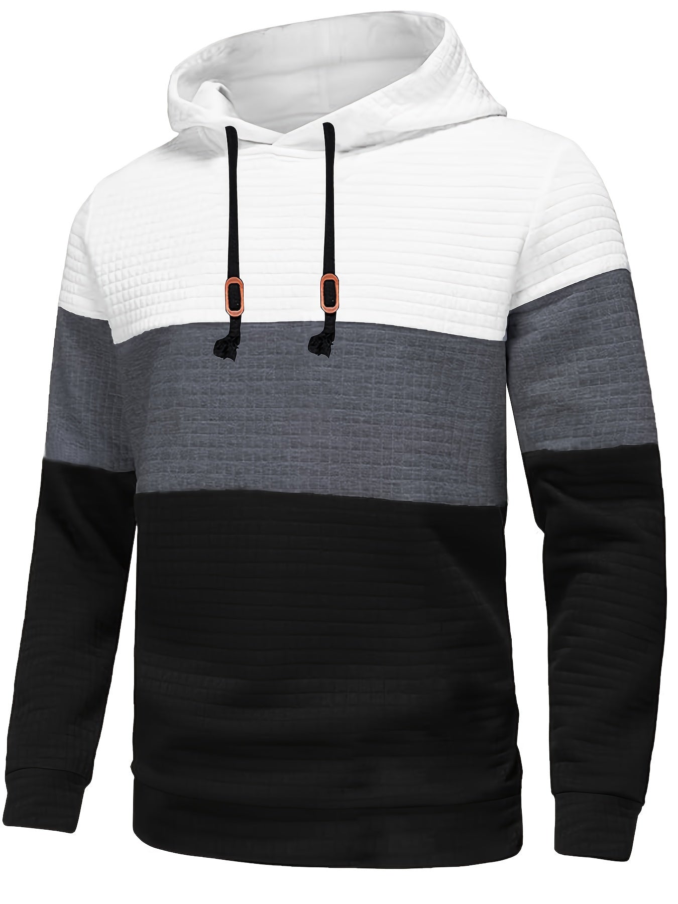 Block Hoodie Men's Casual Pullover Hooded Sweatshirt
