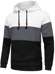 Block Hoodie Men's Casual Pullover Hooded Sweatshirt