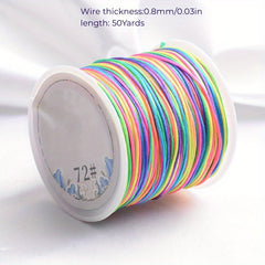 Colorful Beaded Rope Bracelet Line Beading Cord 0.8mm 50 Yards