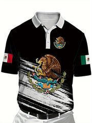 Eagle Pattern Men's Polo Shirt Custom Fit Short Sleeve