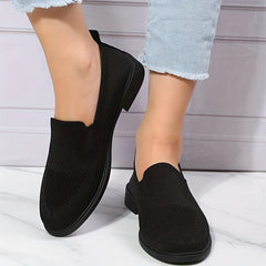 Women's Knitting Flat Slip On Shoes Casual Walking Shoes