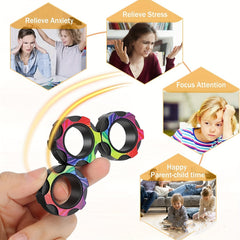 3pcs Magnetic Rings Fidget Toy Set Spinner Rings