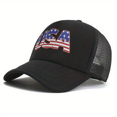 Men's American Flag Mesh Baseball Cap Letter Couple Cap