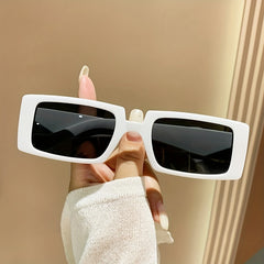 Y2K Rectangle Sunglasses UV400 Sun Shades for Party Beach Travel