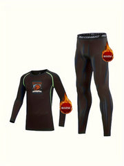 2pcs Toddler Fleece Football Set Long Sleeve Shirt & Warm Pant
