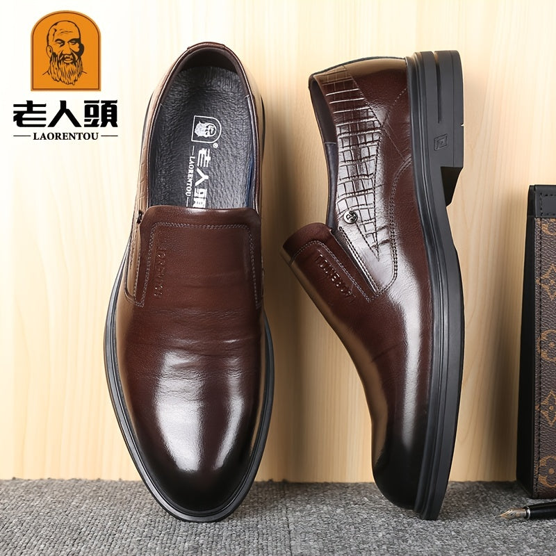 LAORENTOU Men's Leather Slip On Dress Shoes