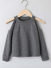 Girls Long Sleeve Off Shoulder Sweatshirt Spring Autumn