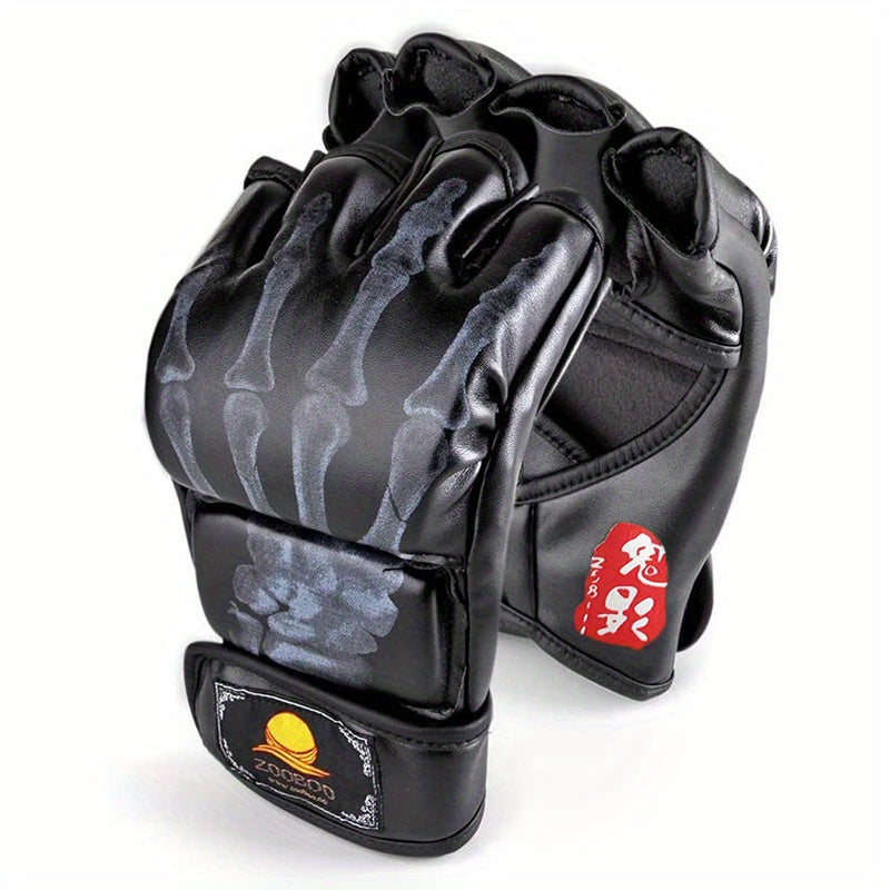 Boxing Half Finger Gloves Taekwondo Karate Protective Gear One Size