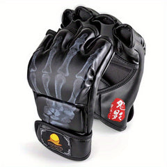 Boxing Half Finger Gloves Taekwondo Karate Protective Gear One Size