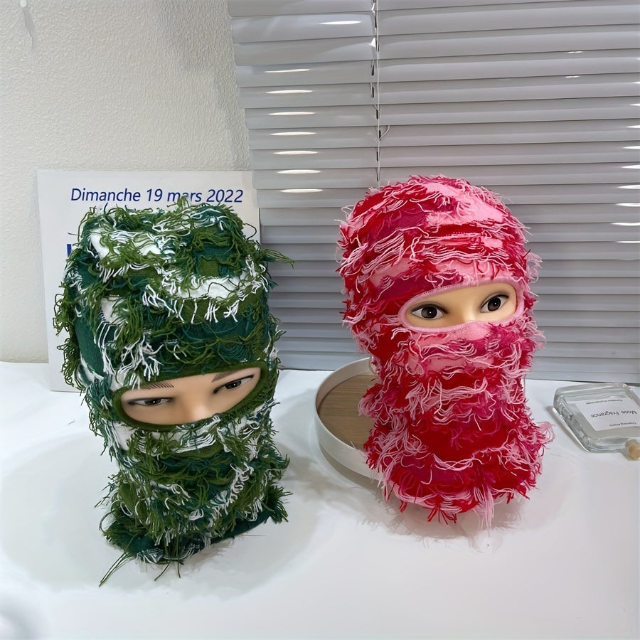 Camouflage Knitted Balaclava Face Mask Set for Adults