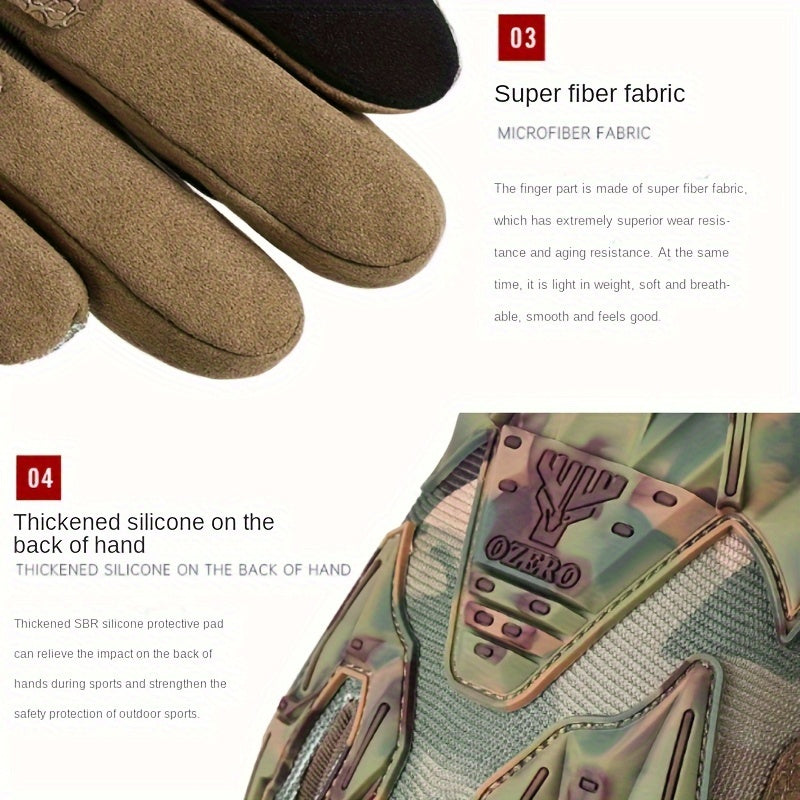 Retro Camo Touch Screen Full Finger Gloves