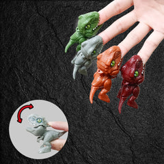 4pcs Finger Bite Dinosaur Toys Interactive Novelty Gift Gray Green