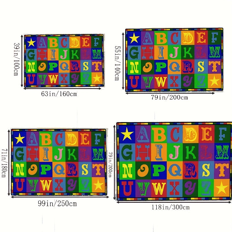 Kids Rug Numbers And Letters Area Rug for Playroom & Nursery