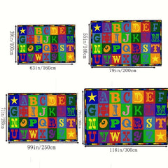 Kids Rug Numbers And Letters Area Rug for Playroom & Nursery