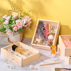 Small Wooden Tray Unfinished Storage Box Craft DIY Birthday Party Gift