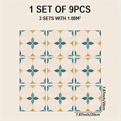 Colorful Nordic Style Non-slip Floor Stickers - Set of 9