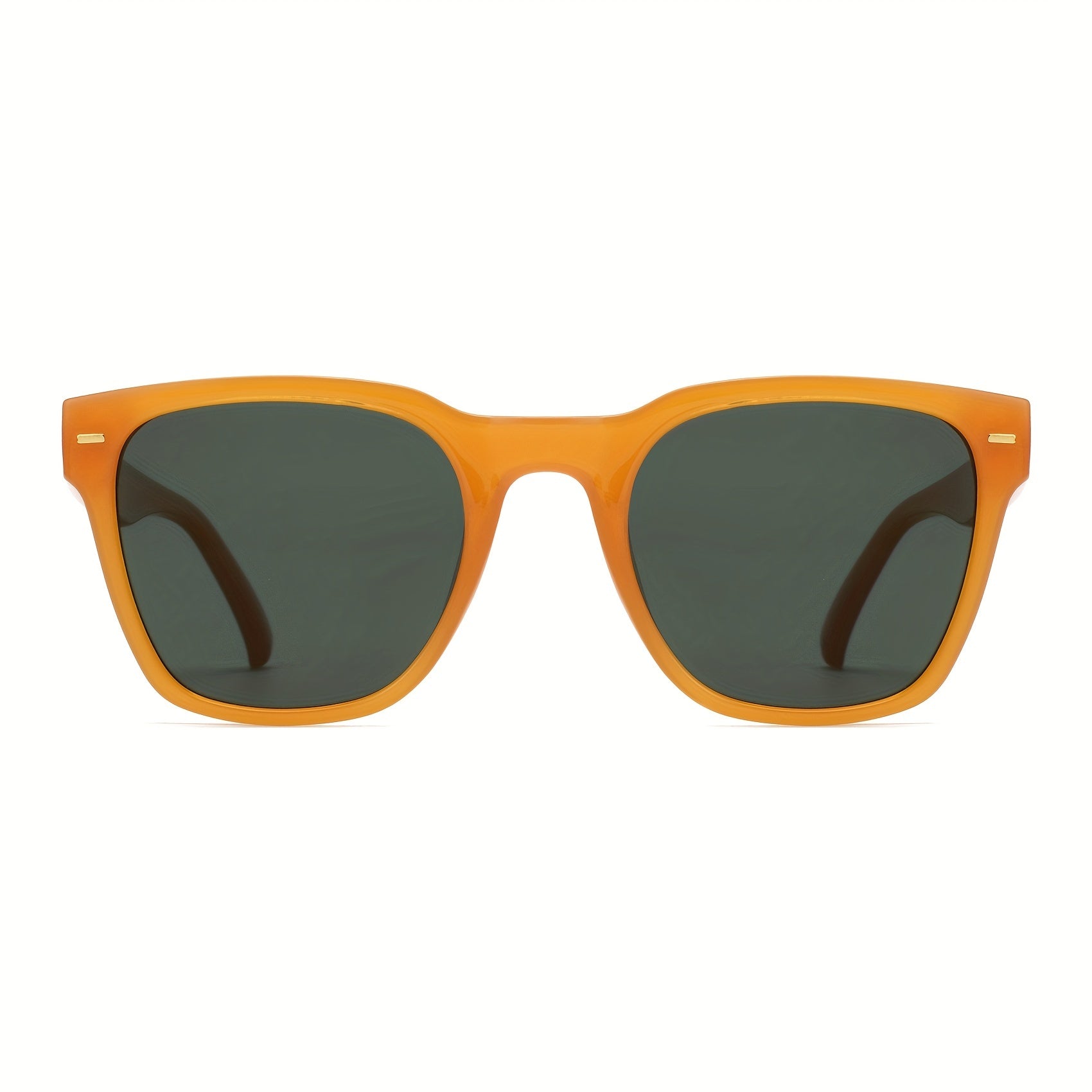 OUWEN Small Square Polarized Sunglasses Men Retro Sun Glasses UV400 Orange