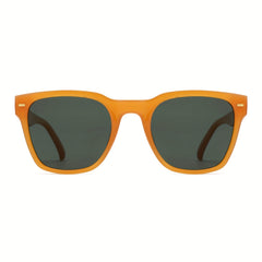 OUWEN Small Square Polarized Sunglasses Men Retro Sun Glasses UV400 Orange