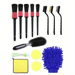 14 pc Cleaning Brush Kit Microfiber Towel Auto Detail Tool