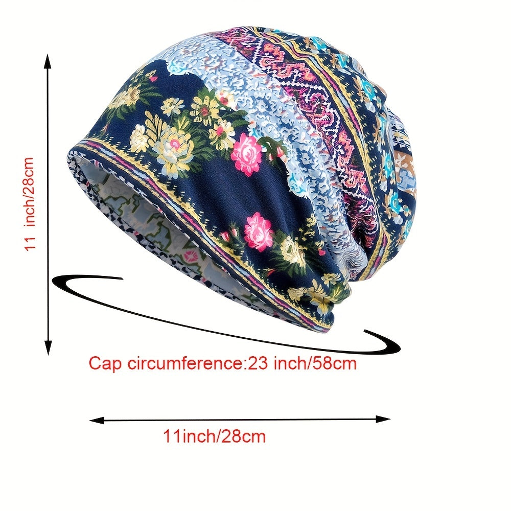 Retro Style Floral Printed Sun Hat Headwrap