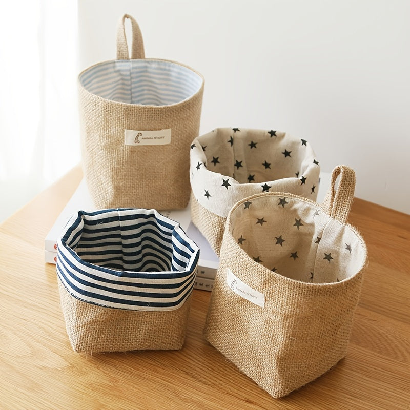 Wall Mounted Cotton And Linen Storage Bag Hanging Bag Dormitory Storage Bag