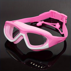 Girls' Large Frame Swim Goggles w/ Earplugs for Ages 3-12