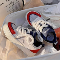 Women's Platform Skate Shoes Lace Up Low Top Sneakers