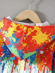 Colorful Ink Boys Hooded Sweatshirt for Spring Fall