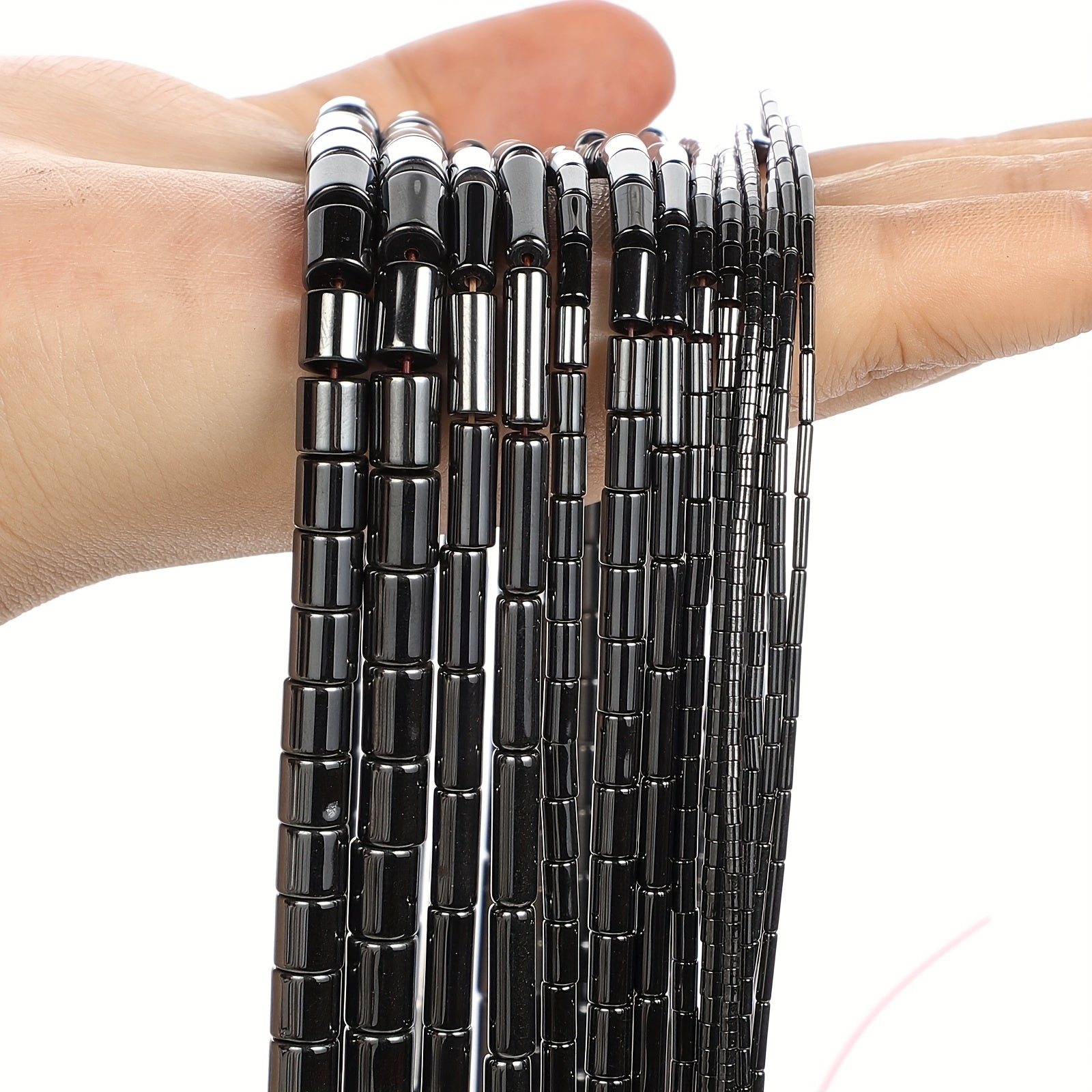 Hematite Stone Beads Cylinder Barrel Loose Beads 3 8mm