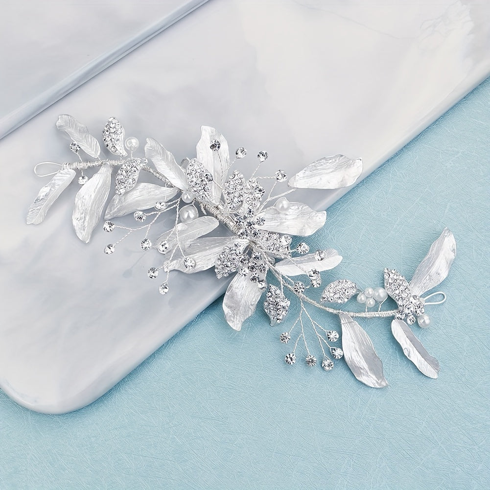 Bridal Faux Pearl Hairpin Headdress Side Clip
