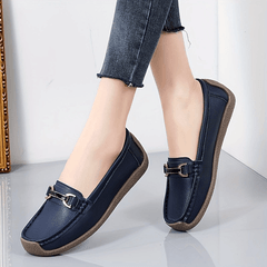 Women's Metal Decor Loafers Slip On Shoes Walking Shoes