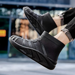Men's High Top Rain Boots Non Slip Durable Slip On Shoes