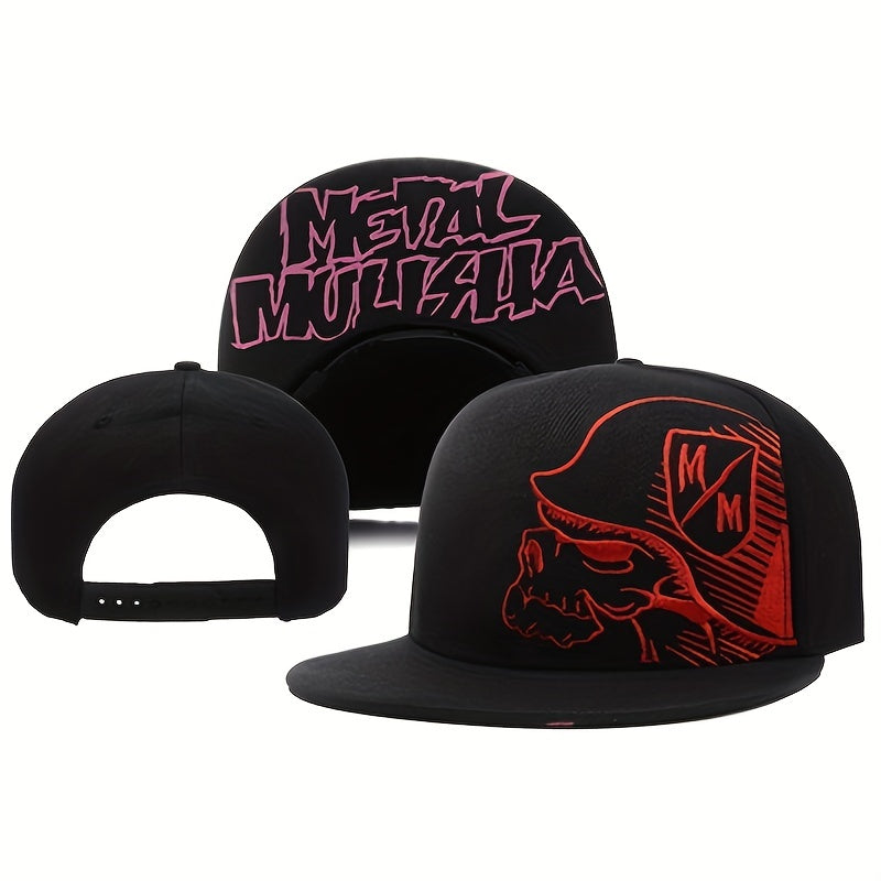 Skull Embroidery Hip Hop Hat Men's Women's Flat Brim Baseball Cap