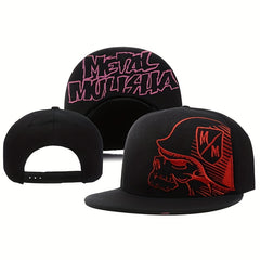 Skull Embroidery Hip Hop Hat Men's Women's Flat Brim Baseball Cap