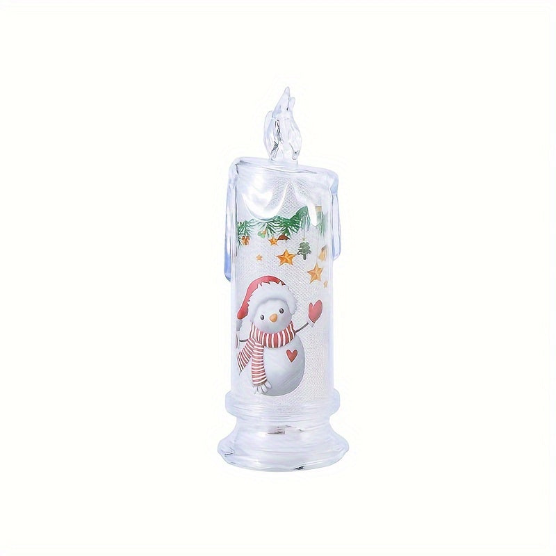 Christmas Flameless Candle Santa Claus Snowman Base LED Decoration