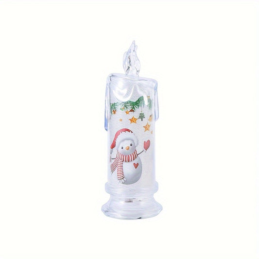Christmas Flameless Candle Santa Claus Snowman Base LED Decoration