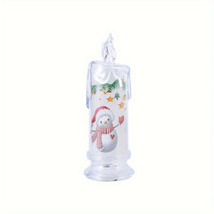 Christmas Flameless Candle Santa Claus Snowman Base LED Decoration