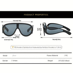 Men's Futuristic Punk Hip hop Large Frame Sunglasses