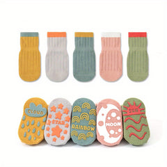 5 Pairs Knit Floor Socks for Toddler Boys Girls
