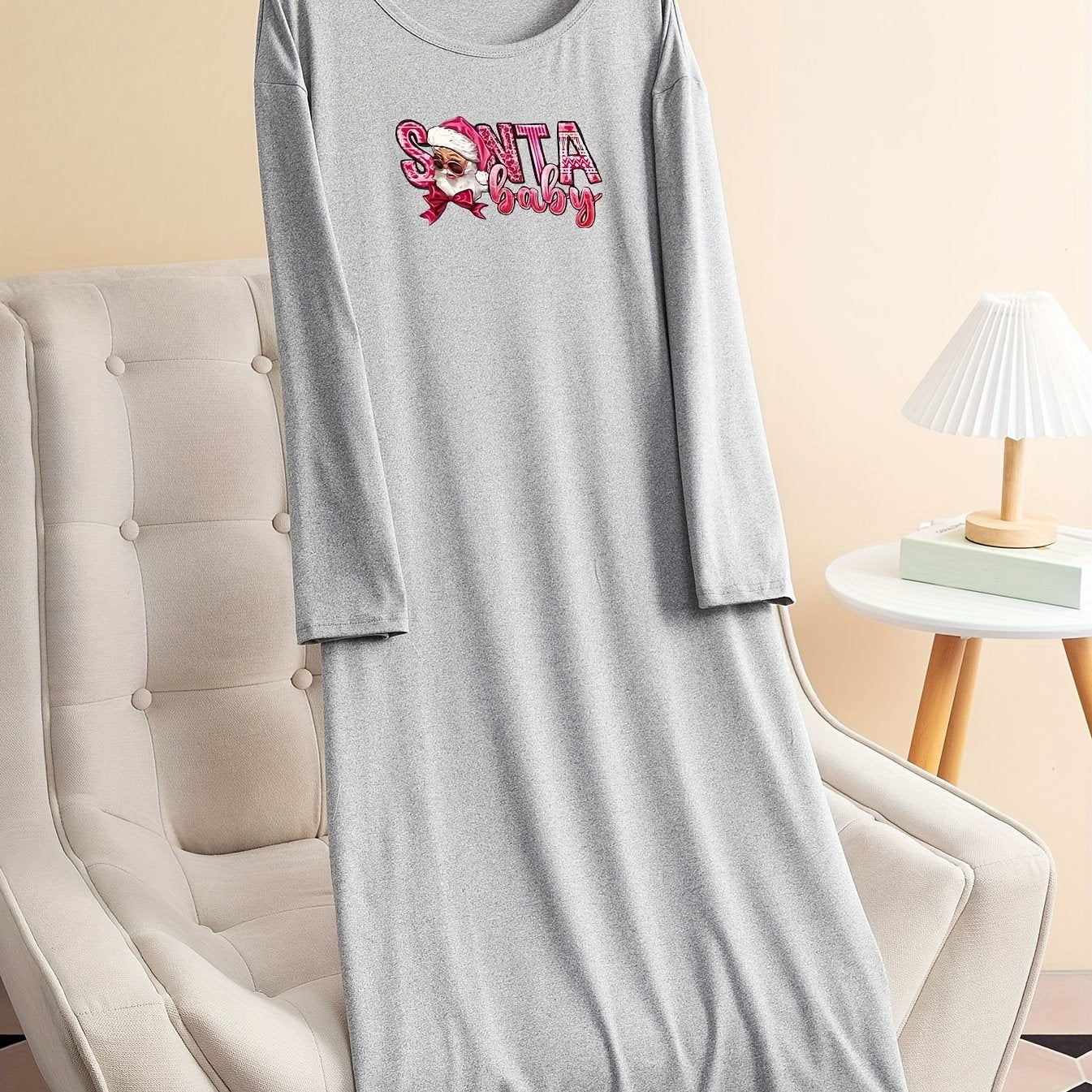 Christmas Lounge Dress Women's Plus Santa Tee