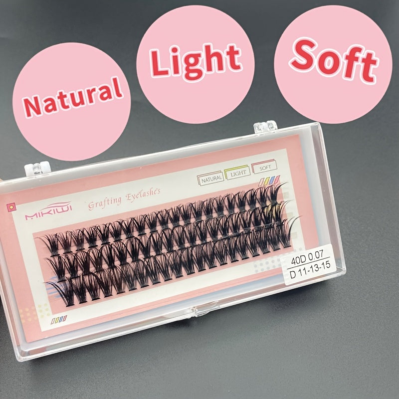 60 Cluster Lashes 40D D Curling Mix 10 12 14mm DIY Eyelash Extension