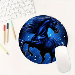 Cartoon Horse Pattern Round Mouse Pad for Office Computers Laptop
