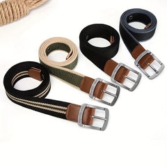 Men's Nylon Canvas Work Belt Metal Buckle Outdoor Leisure Wear