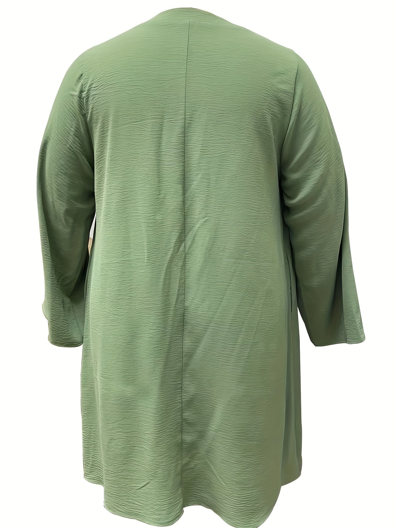 Solid Long Sleeve V Neck Dress With Pockets
